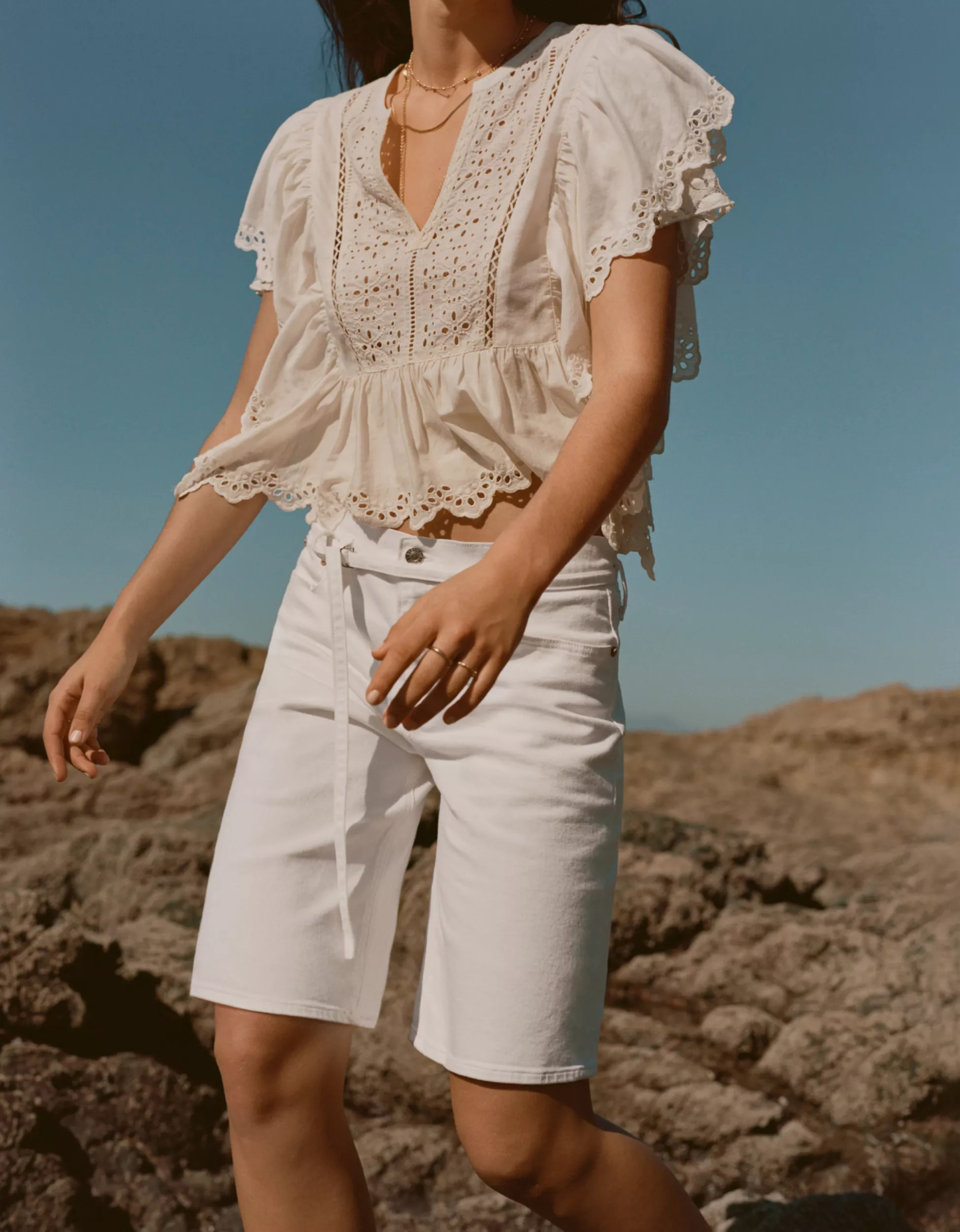 AE Notch Neck Ruffle Blouse | American Eagle Outfitters (US & CA)