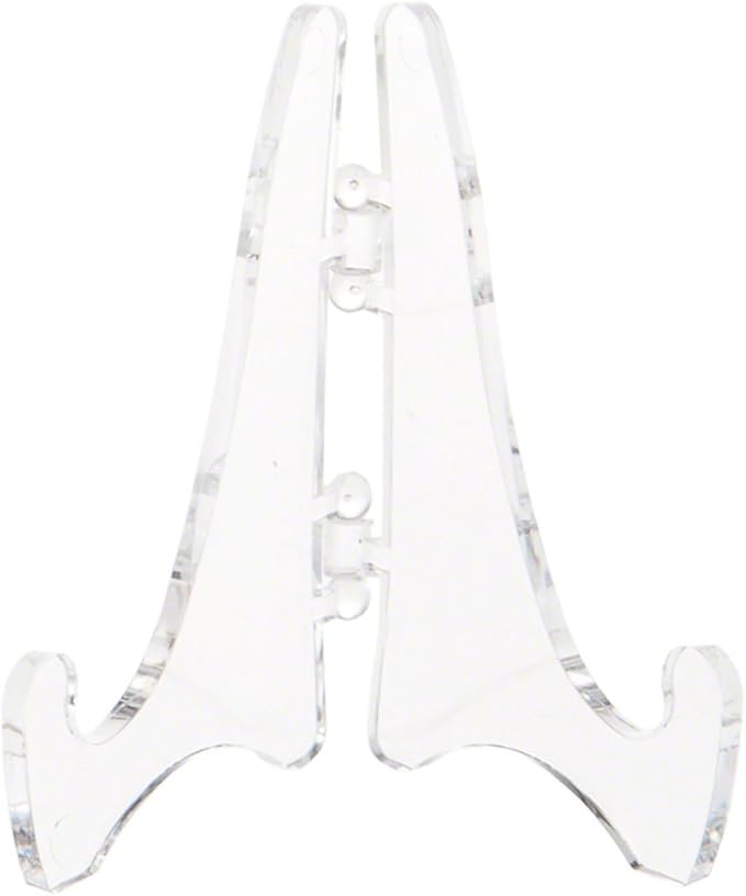 Plymor Clear Acrylic Mini Adjustable Folding Display Easel, 2.125" H x 1.625" D (2 Pack) | Amazon (US)