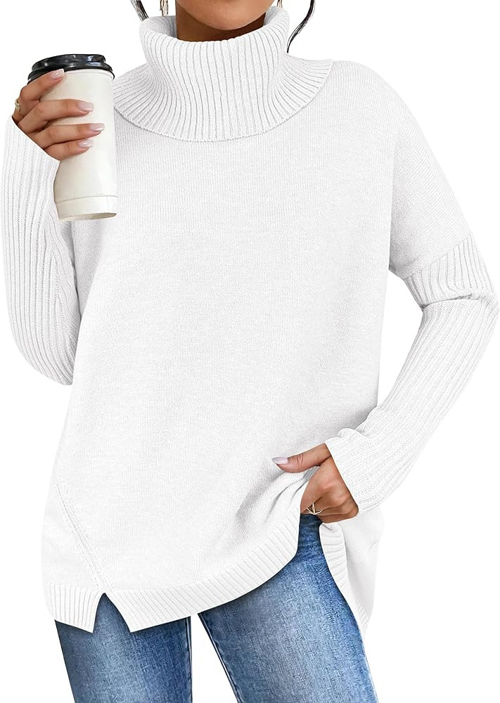 ANRABESS Women's Oversized Sweater Turtleneck Long Sleeve Casual Knit Tunic Pullover Sweaters Top... | Amazon (US)