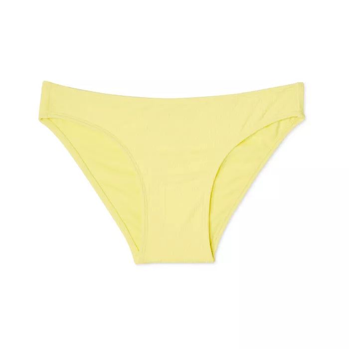 Women's Ribbed Cheeky Bikini Bottom Xhilaration™ Yellow | Target
