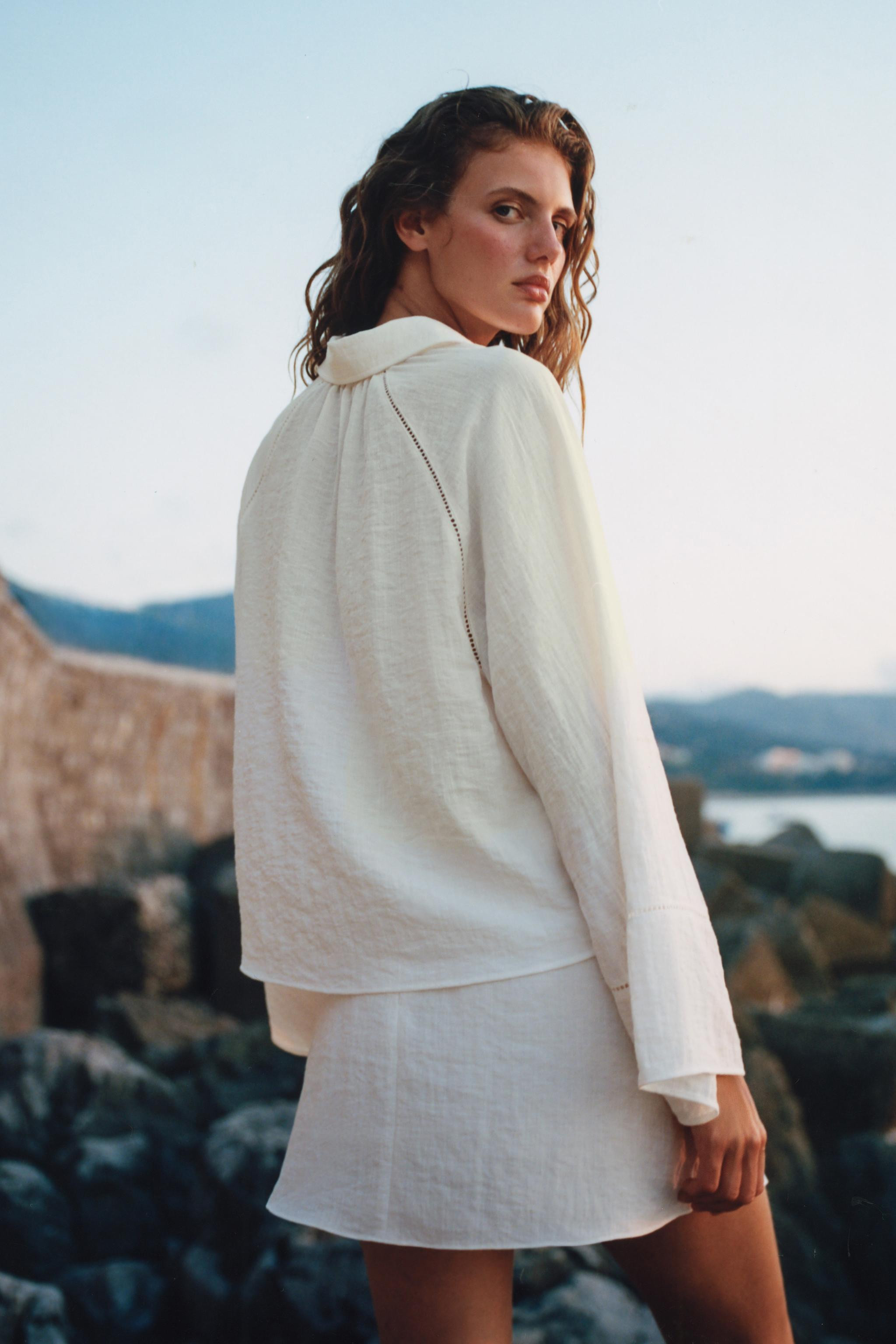 LACE TRIM SHIRT | Zara US