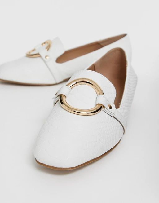 New Look ring detail loafer in white | ASOS US
