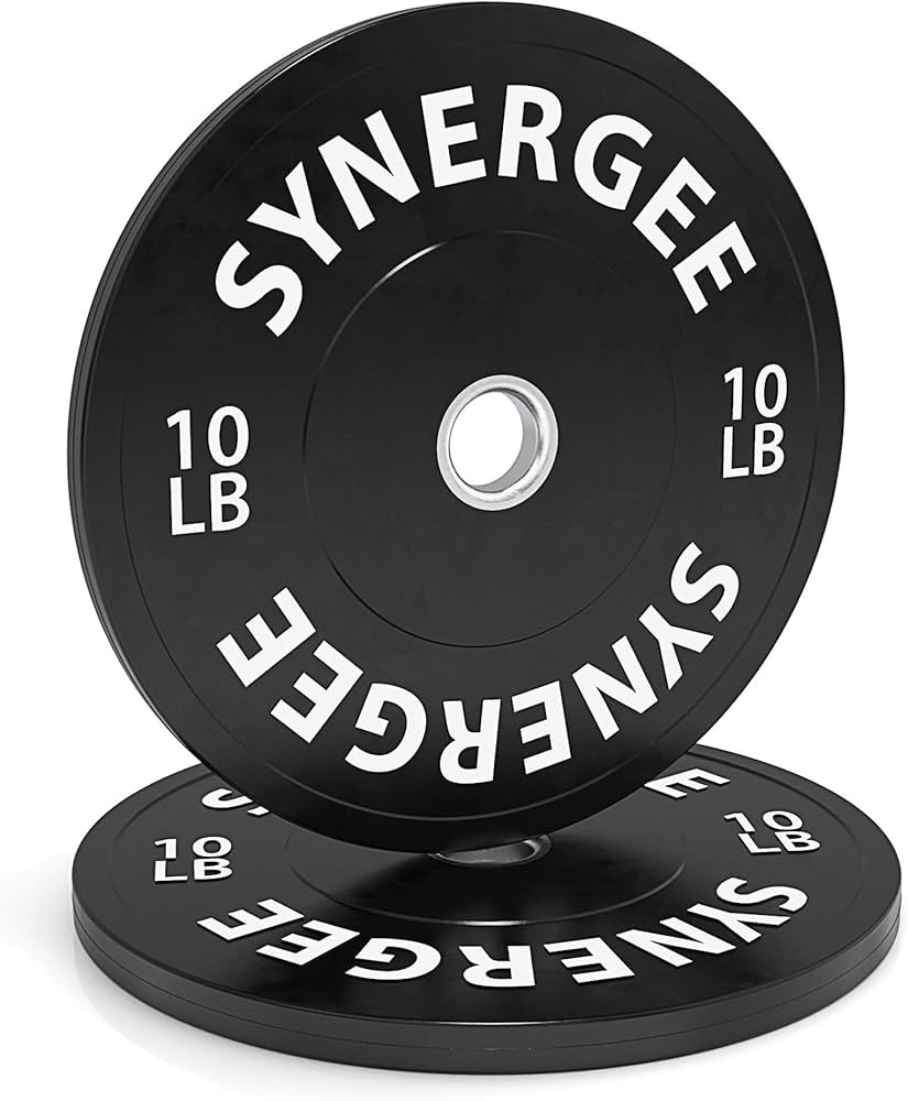 Synergee Bumper Plates – Durable Olympic Weight Plates, Low-Bounce Rubber for Strength Training... | Amazon (US)
