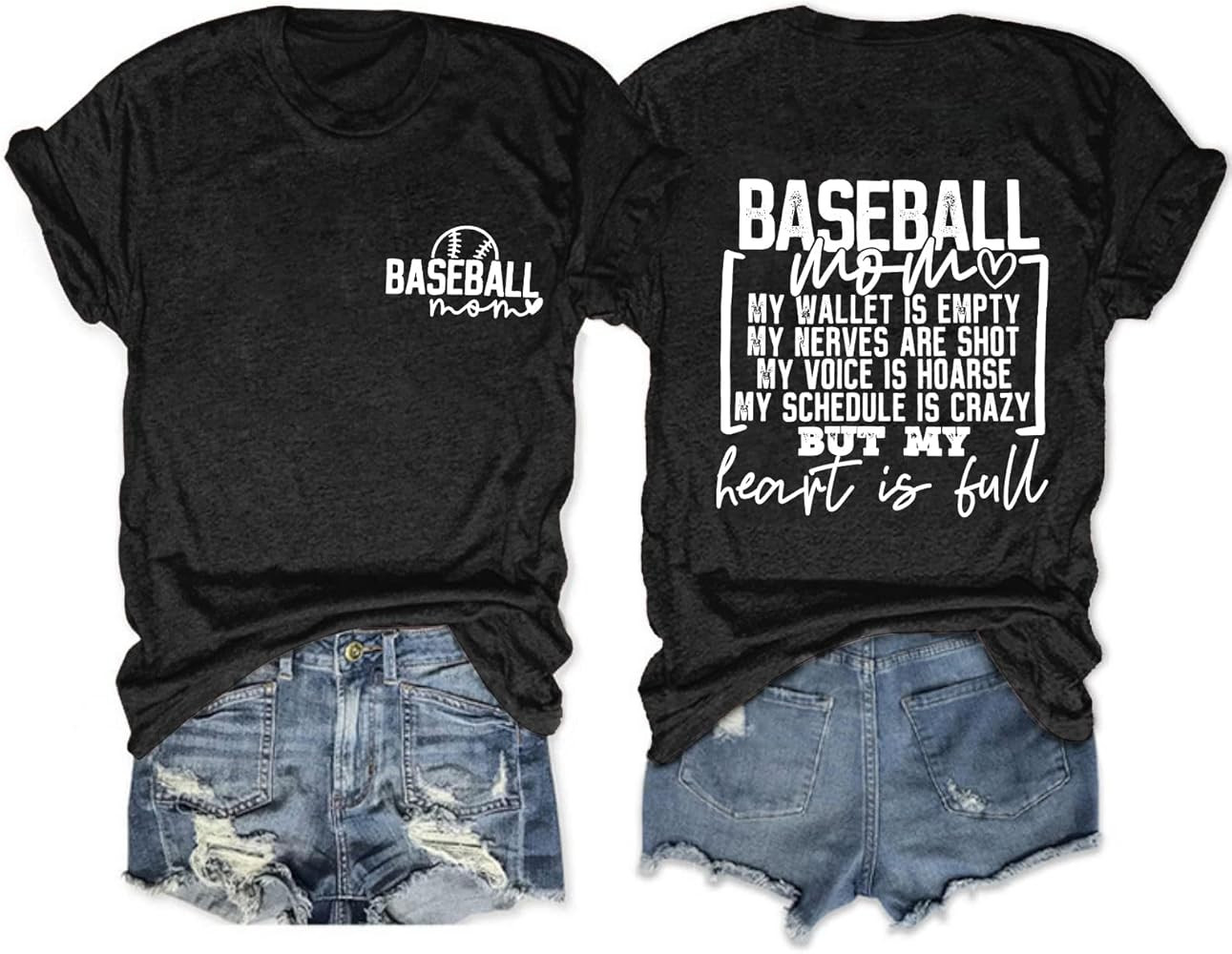 Baseball Mom Shirt for Women Game Day Baseball Graphic T-Shirt Casual Short Sleeve Tee Tops | Amazon (US)