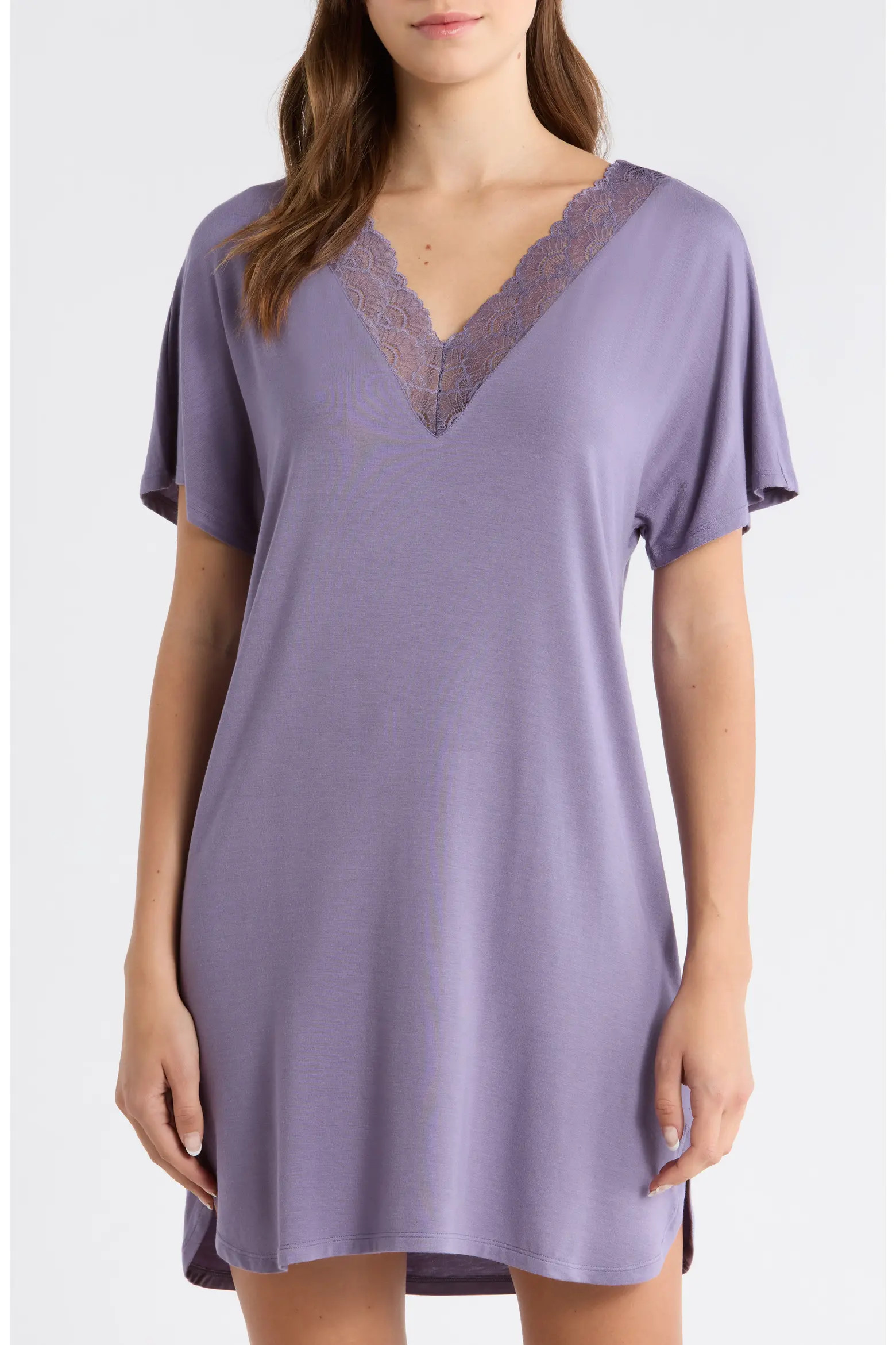 Moonlight Eco Lace Trim Nightshirt (Women) | Nordstrom | Nordstrom