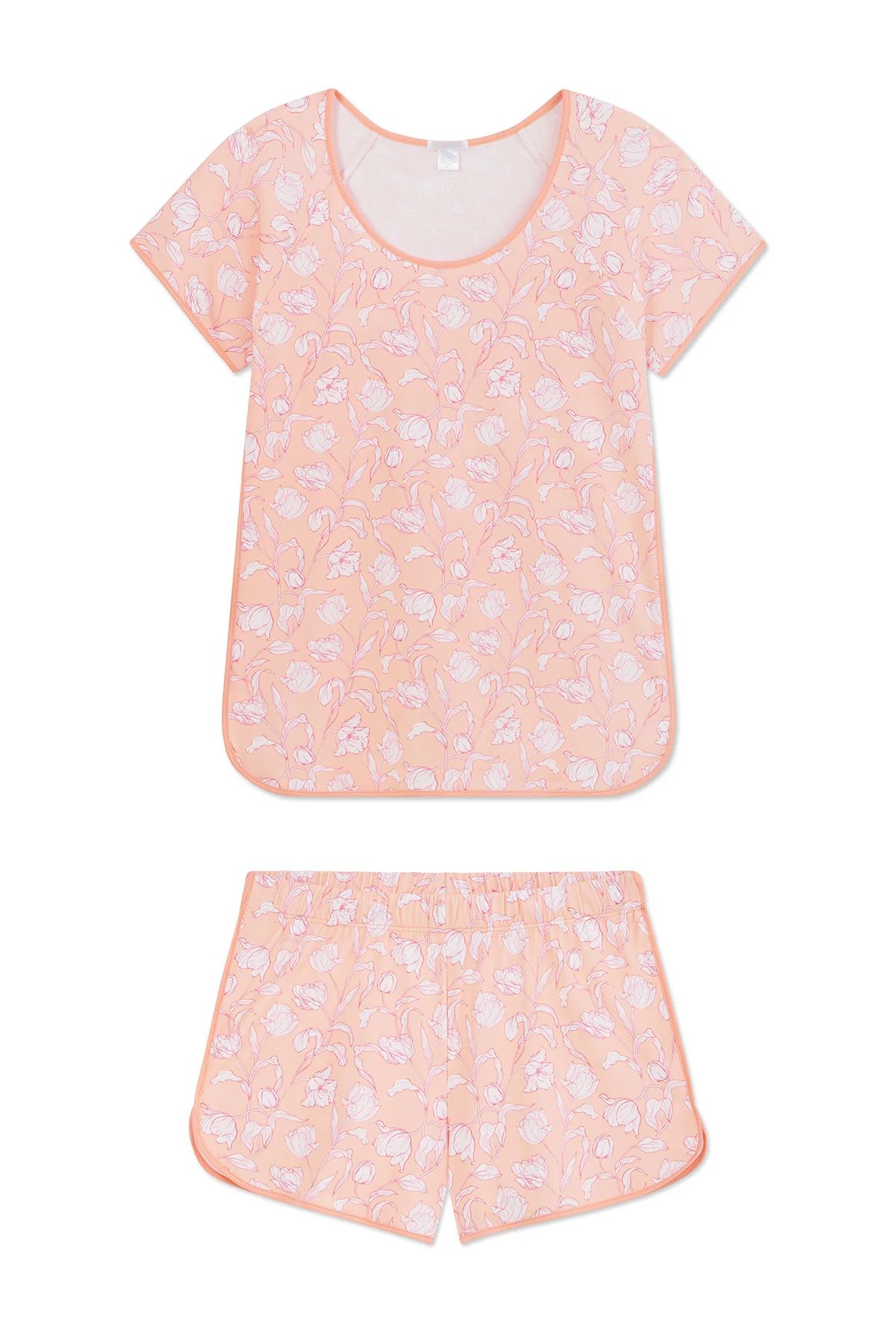 Pima Shorts Set in Apricot Vine Floral | Lake Pajamas