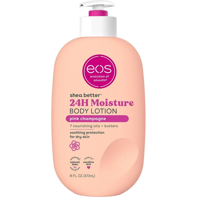 eos Shea Better Body Lotion for Dry Skin, Pink Champagne, 16 fl oz | Walmart (US)