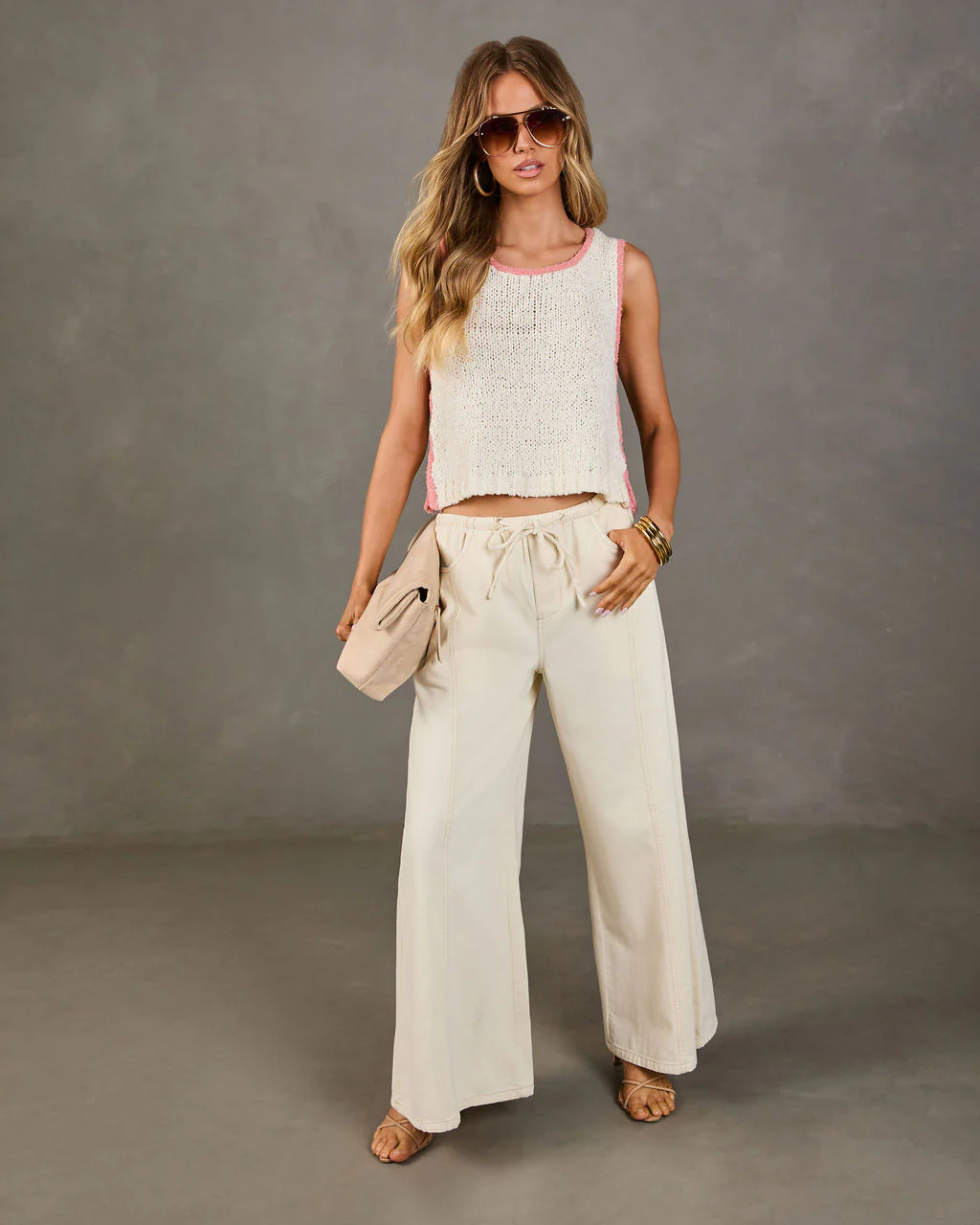 Zenah Rigid High Rise Wide Leg Drawstring Jeans | VICI