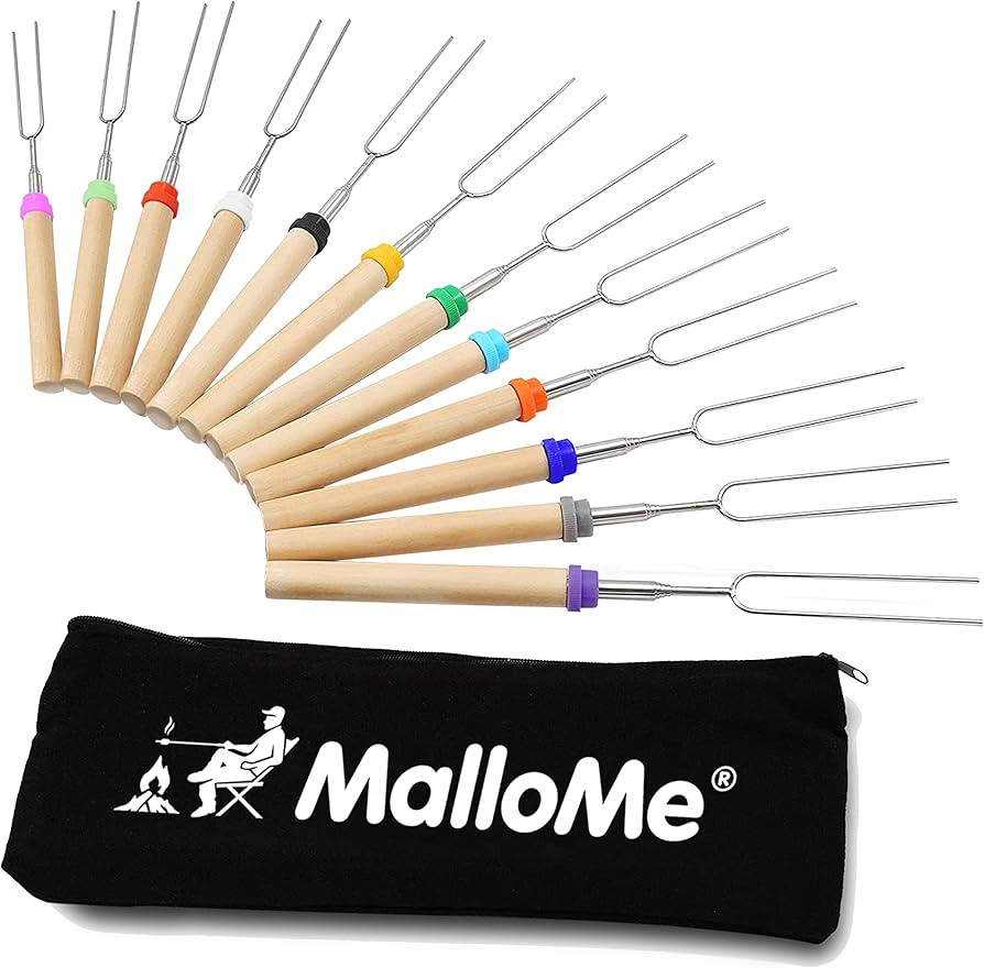 MalloMe Smores Sticks for Fire Pit Long - Marshmallow Roasting Sticks Smores Kit - Smore Skewers ... | Amazon (US)