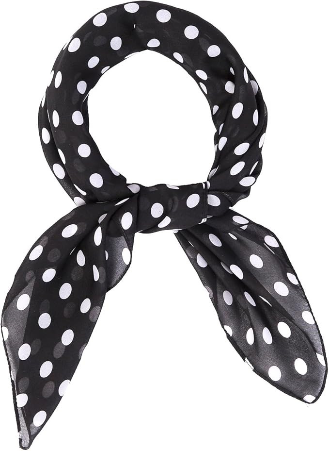MissShorthair 50s Chiffon Scarf Sheer Square Neck Head Scarf for Women | Amazon (US)