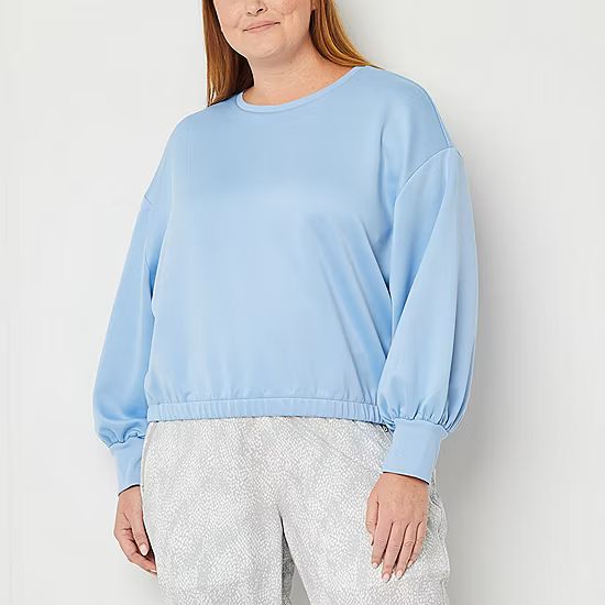 new!Stylus Plus Womens Round Neck Long Sleeve Blouse | JCPenney