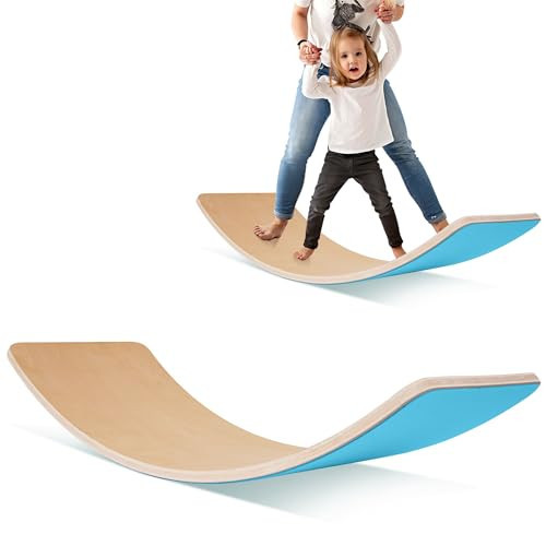 Fitvids Wooden Wobble Balance Board for Adults, 32 Inch Open Ended Montessori Learning Rocker Board Curvy Rocker Board for Yoga and Exercise Indoor & Outdoor Sensory Play Equipment | Amazon (US)