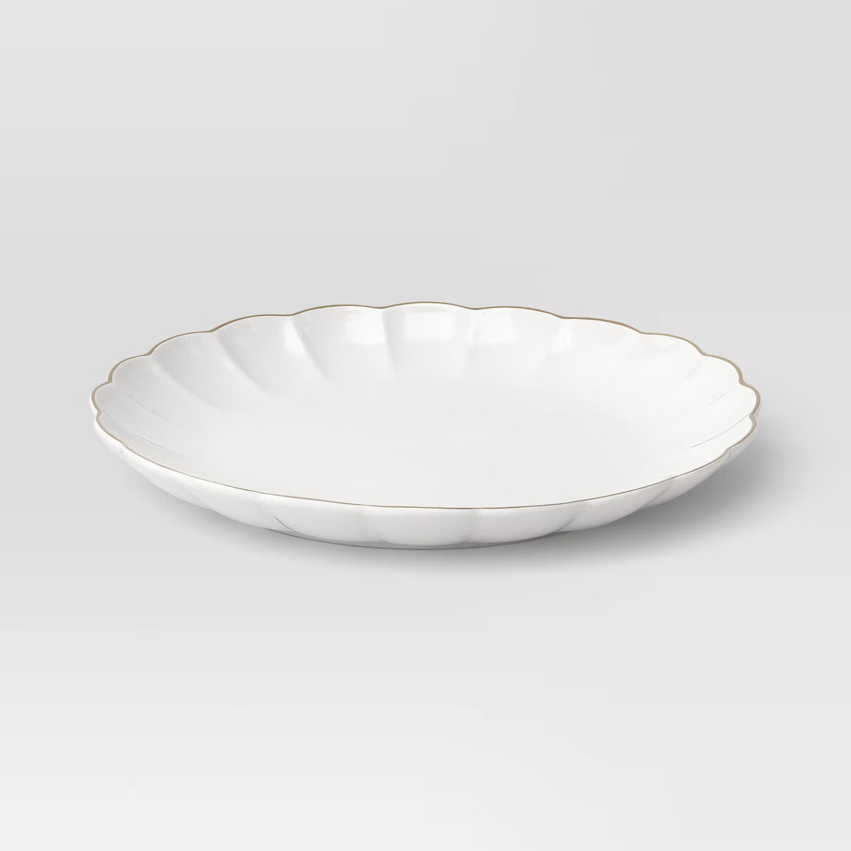 10.5" Stoneware Scalloped Dinner Plate Gold Rim - Threshold™ | Target