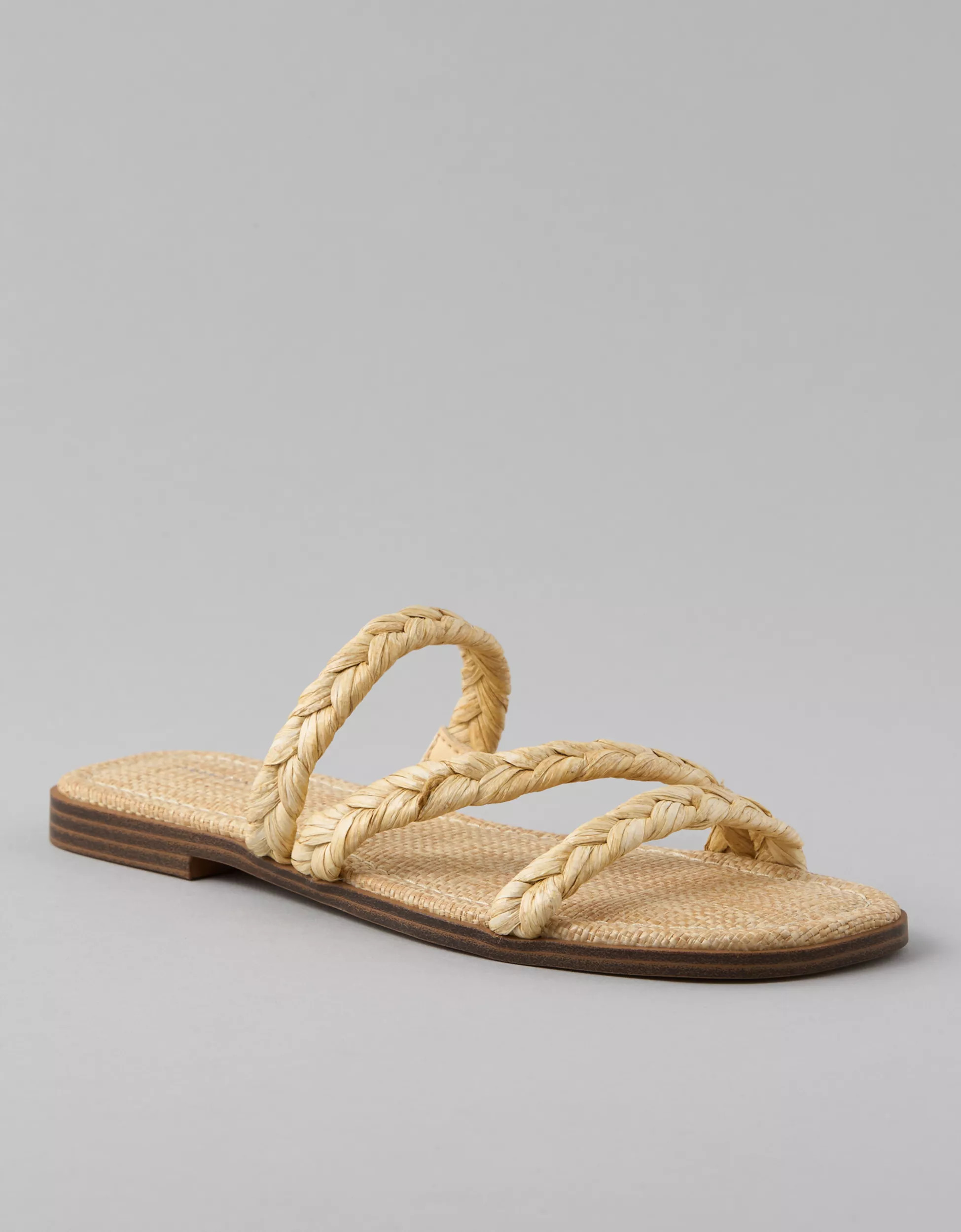 AE Raffia Braided Slide Sandal | American Eagle Outfitters (US & CA)