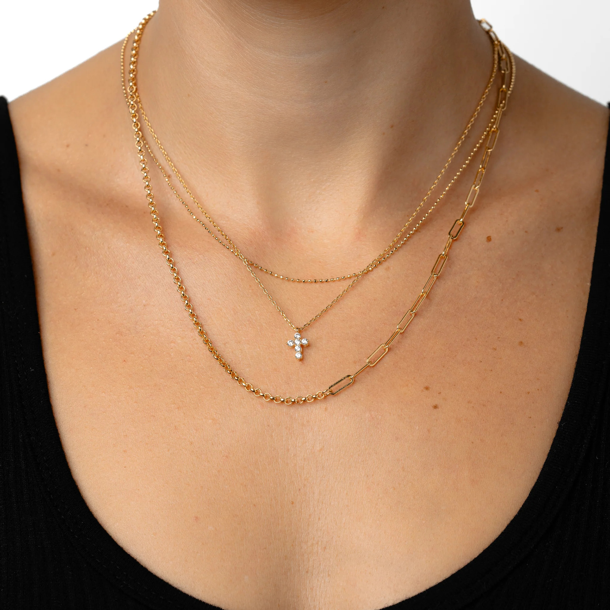 The Layered Cross Chain Necklace | Jaclyn Roxanne