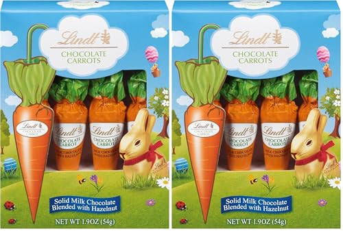 Lindt Chocolate Carrots, Solid Milk Chocolate Easter Candy Blended with Hazelnut, 1.9 Oz Box (Pack of 2) | Amazon (US)