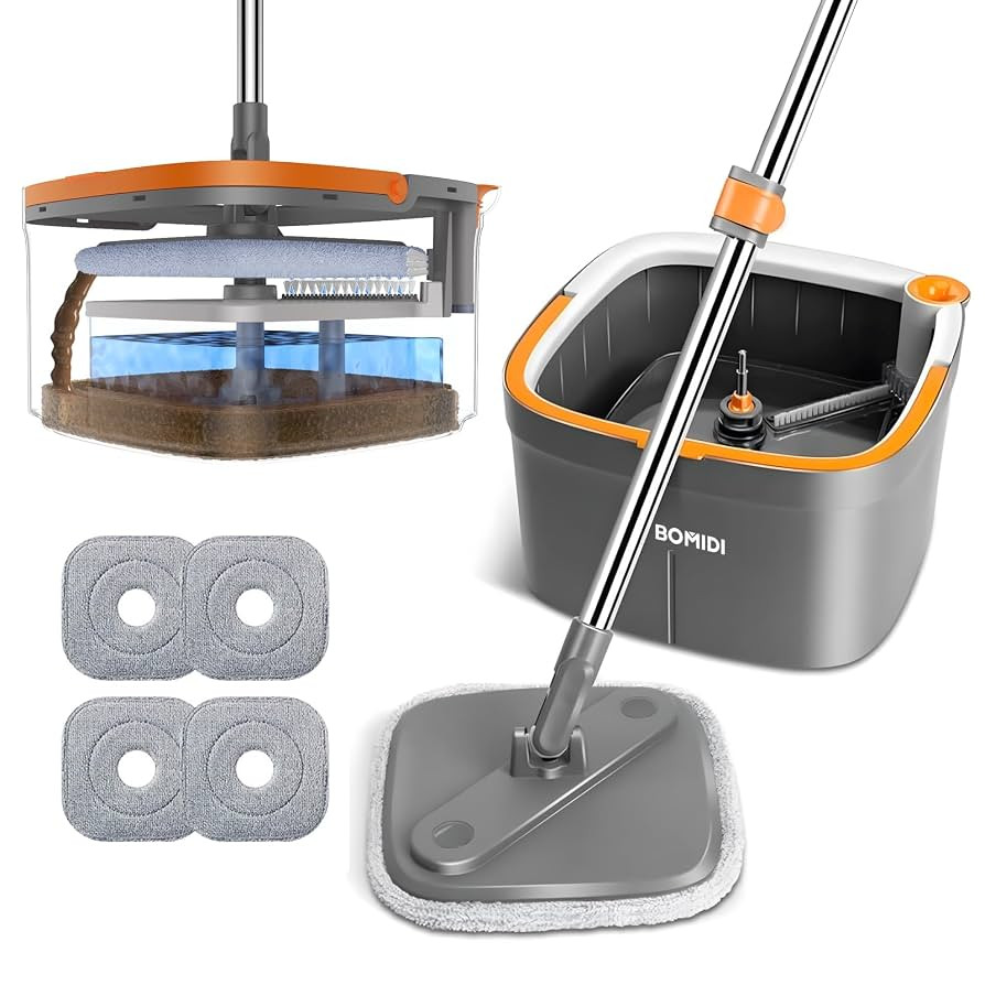 Mop and Bucket Set, Easy-to-use Spin Mop with Separate Dirty Water System, Deep-Cleaning Mops for... | Amazon (US)