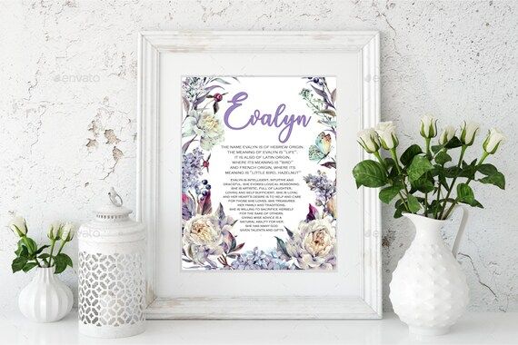 Custom personalized art printable gift name meaning baby shower girl wall hanging frameable choos... | Etsy (US)