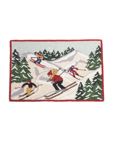 2x3 Ski Scene Hook Rug | TJ Maxx