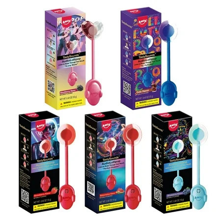 AMOS Tasty Sounds Music Lollipop Audio Lollipop Sugar Free Candy Blackberry & Strawberry & Blueberry & Cola & Watermelon Natural Flavor (Pack of 5) | Walmart (US)