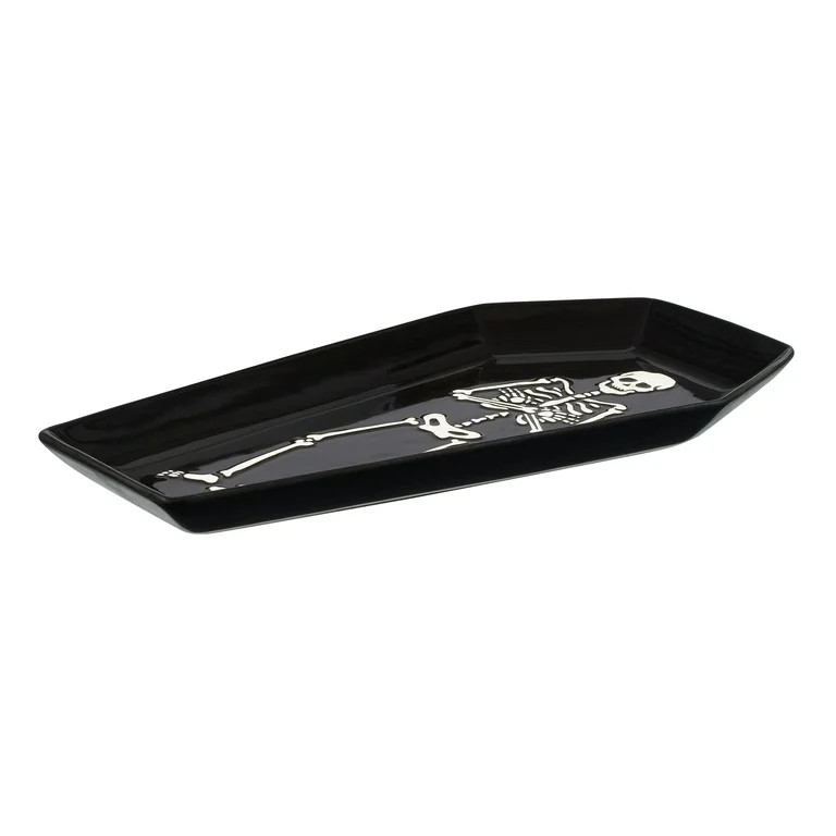 Halloween Earthenware Coffin Shaped Serving Tray, 12.12 in x 7.04 in, by Way To Celebrate - Walma... | Walmart (US)