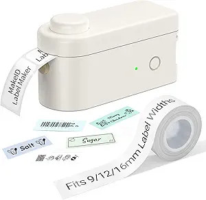 Makeid Label Maker Machine with Tape - Compatible with 9/12/16mm Waterproof Tape, Portable & Rech... | Amazon (US)