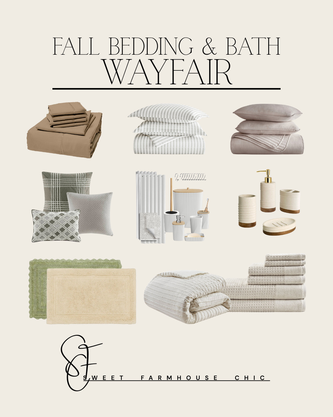 Wayfair Fall Bedding & Bath 

//  Fall, Fall 2025, Fall Home, Fall Trends, 2025 Fall Trends, Wayfair Fall, Wayfair Home, Wayfair Rug, Wayfair Bedroom, Bathroom, Bathroom Rug, Bath Rug, Bathroom Decor Ideas, Bedding, Bedding Neutral, Bedding Ideas, Bedding Inspo, Bedding Set, Fall Bedding, Home Bedding, Bedding Neutral, Neutral Bedding, Bed Sheets, Bedsheets, Pillows, Pillows For Bed, Fall Pillows, Bathroom Accessories, Soap Dispensers, Soap Dish, Soap Dispenser Bathroom, Comforter, Comforter Set, King Comforter 

 

#LTKSeasonal #LTKHome #LTKautumn
