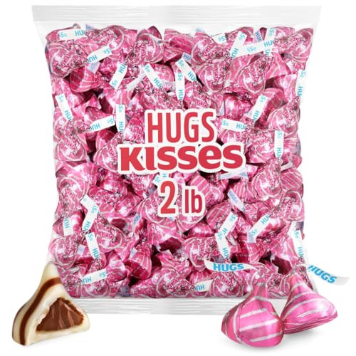 Hugs Pink Kisses, 2lb Pack of Valentines Candy Individually Wrapped, Enjoy Valentines Chocolates for Sharing with Friends and Family, Ideal for Gifting, Candy Buffets, Party Favors | Amazon (US)