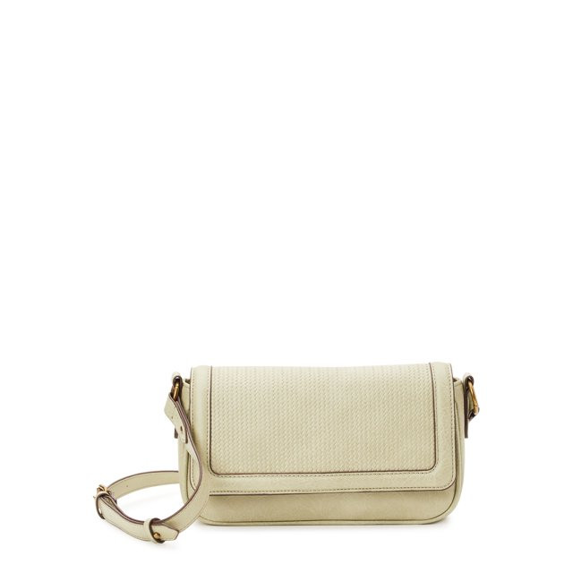 Time and Tru Women's Ludlow Flap Top Crossbody Bag, Green | Walmart (US)