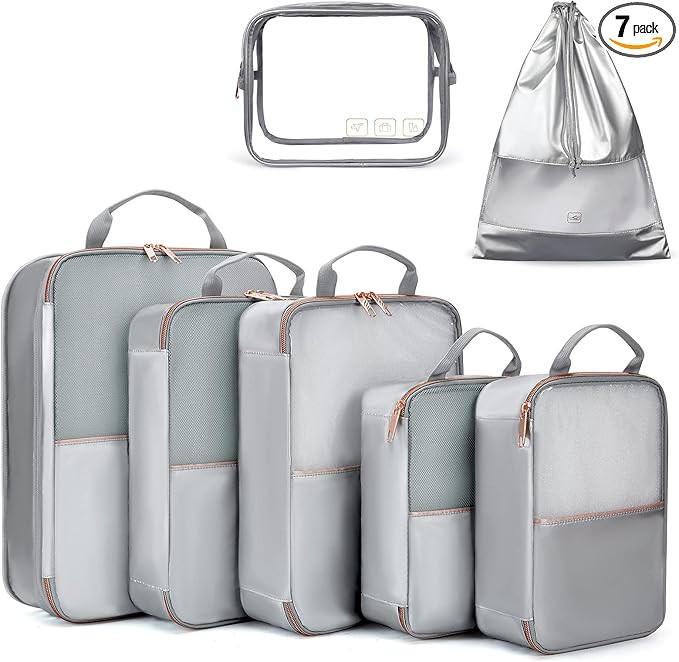 Packing Cubes, LIGHT FLIGHT 7 Set Packing Cubes for Carry on Suitcase, Lightweight Travel Organiz... | Amazon (US)