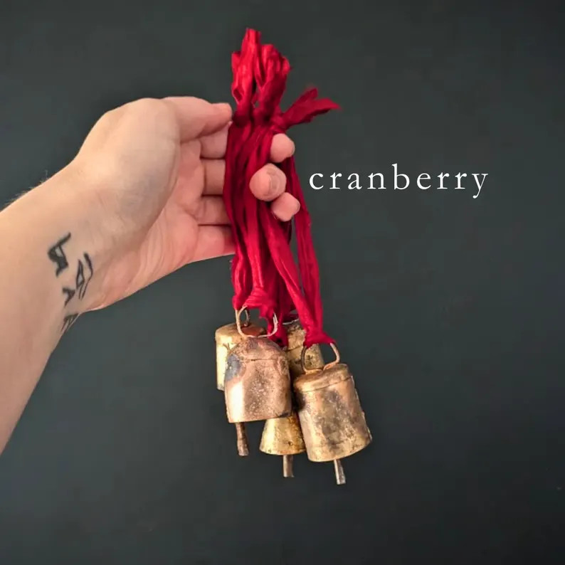 Rustic Gold Bells Set, Old World Christmas Ornaments With Silk Ribbon - Etsy | Etsy (US)