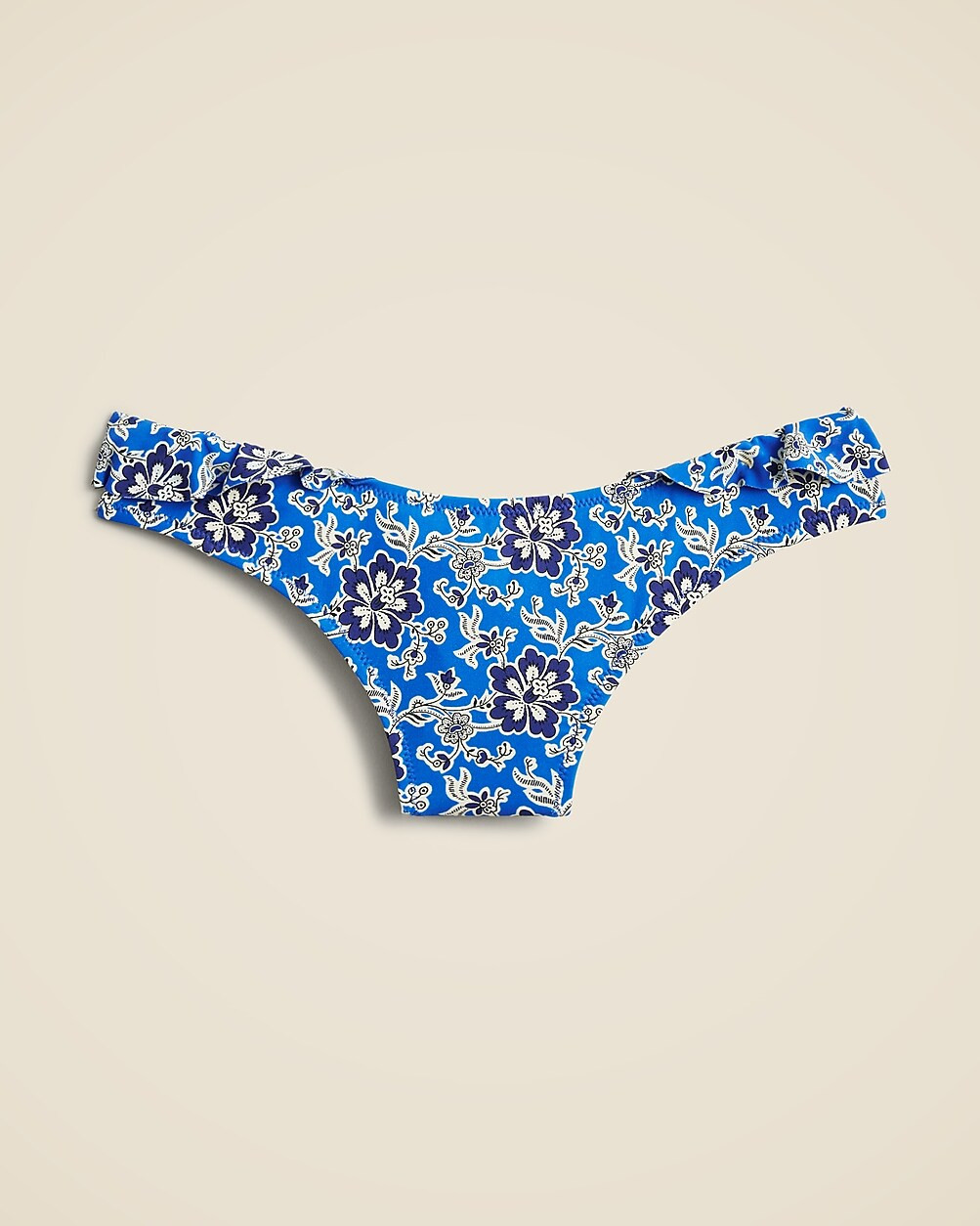 Ruffle bikini bottom in cobalt floral | J. Crew US