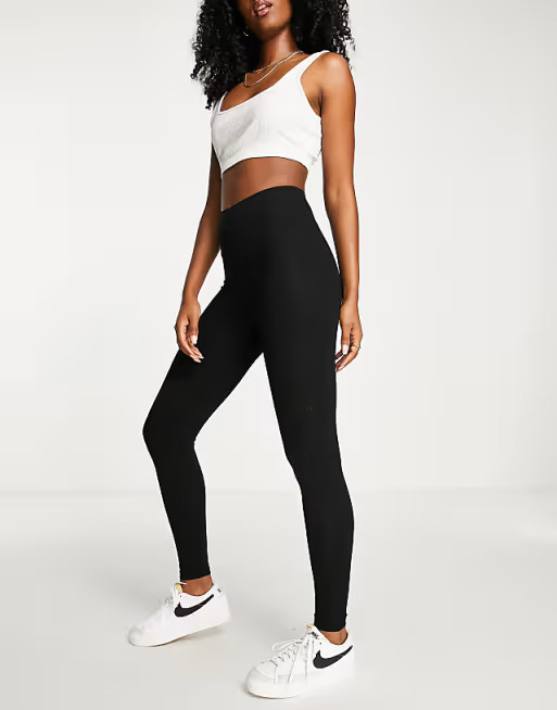 Topshop 2 pack ankle leggings in black | ASOS (Global)