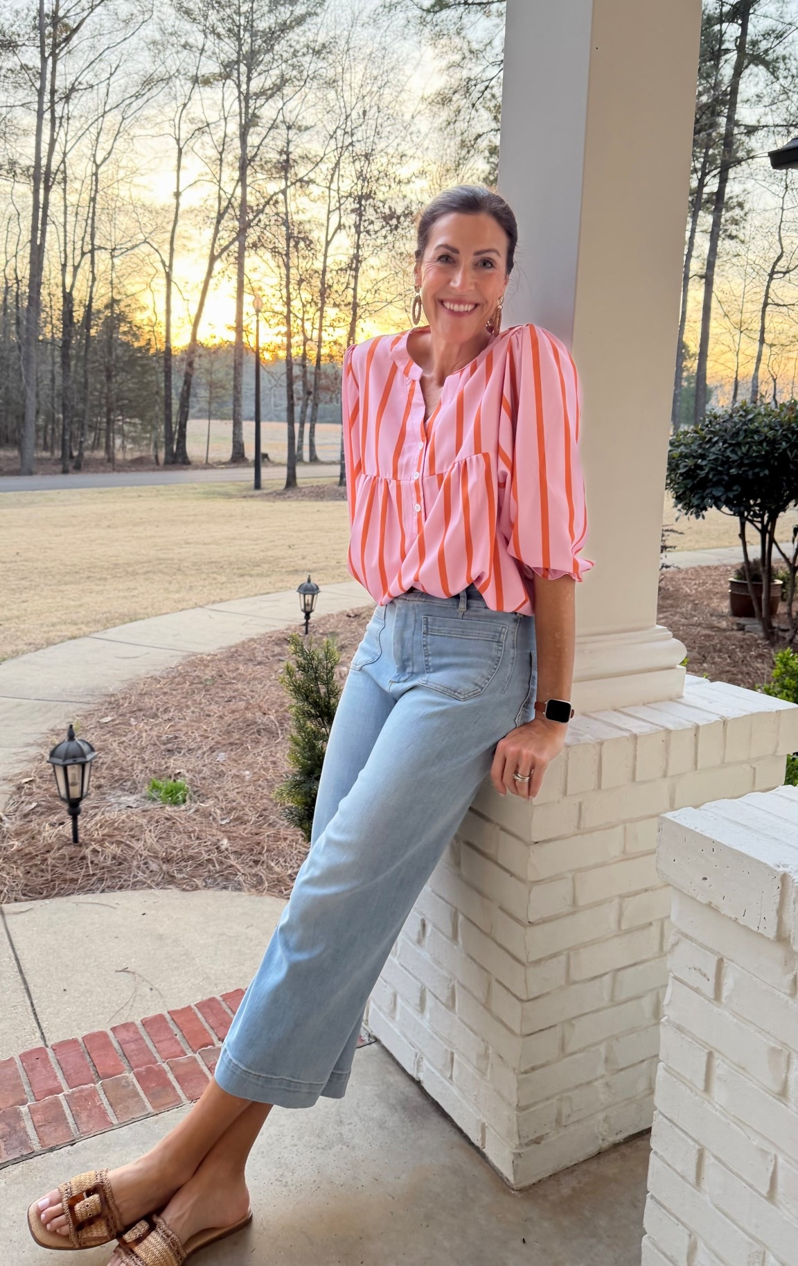 What I’m wearing, normal Tuesday edition ✨ Amazon top and slides meets one of my favorite lightweight pair of denim from @Anthropologie !! Wearing a small in top, sized down 1/2 size in sandals and wearing  size 26 in jeans (TTS)!  These jeans are the perfect spring and summer jean!

#LTKootd