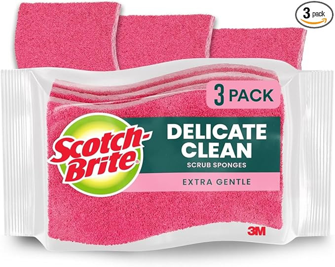 Scotch-Brite Gentle Clean Delicate Scrub Sponges, For Washing Dishes and Cleaning Kitchen, 3 Scru... | Amazon (US)