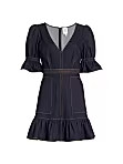 Natasha Puff-Sleeve Denim Mini Dress | Saks Fifth Avenue