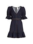 Natasha Puff-Sleeve Denim Mini Dress | Saks Fifth Avenue