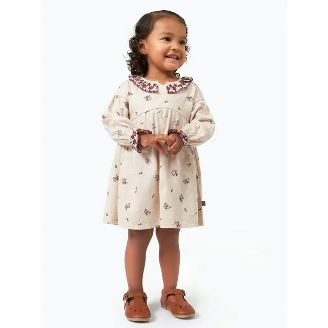 Modern Moments by Gerber Toddler Girl Dress with Neck Ruffle and Embroidery, Sizes 12 Months - 5T... | Walmart (US)