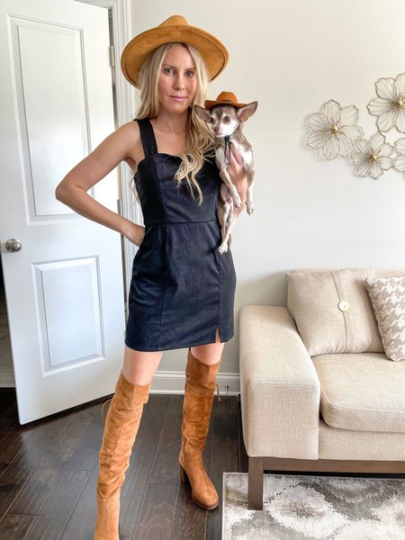 Love this faux suede dress for layering for fall and winter! 

Fall dress, western hat, dog hat, over the knee boots, Francesca’s 

#LTKSeasonal #LTKshoecrush #LTKstyletip