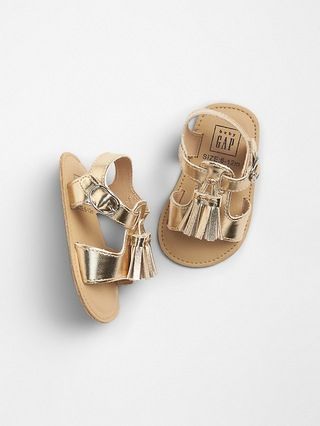 Gap Baby Metallic Tassel Sandals Gold Metallic Size 0-3 M | Gap US