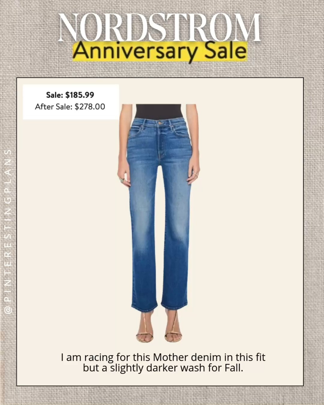 I am racing for this Mother denim in this fit, but a slightly darker wash for Fall.

Nordstrom Sale

#LTKootd #LTKSeasonal #LTKSaleAlert