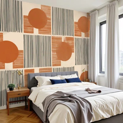 Peel and Stick Wallpaper contemporary aesthetic shapes geometric elements Creative Wall Murals 100"H x 144"W Removable PVC Wall Paper Self-Adhesive Wa | Wayfair North America