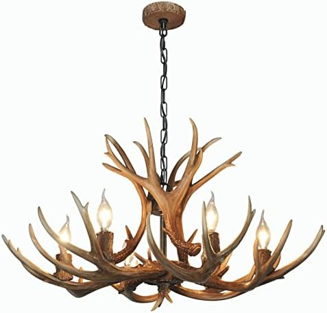 ALOYSIANS Antler Chandelier 6 Light ,Deer Horn Chandeliers Vintage Style Ceiling Light Amercian Rust | Amazon (US)