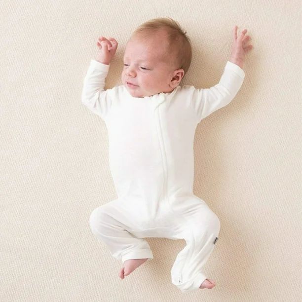 Baby Romper Bamboo Fiber Baby Boy Girl Clothes Newborn Zipper Footies Jumpsuit Solid Long-Sleeve ... | Walmart (US)