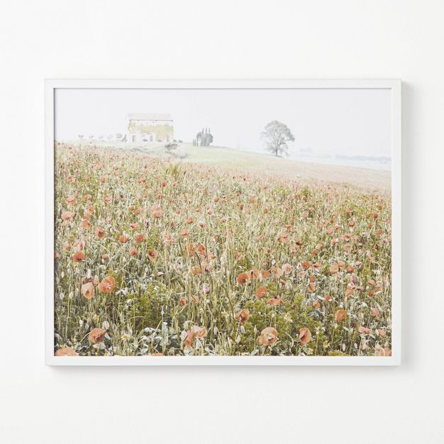 30&#34; x 24&#34; Wildflowers on the Hill Framed Under Plexiglass - Threshold&#8482; designed wit... | Target