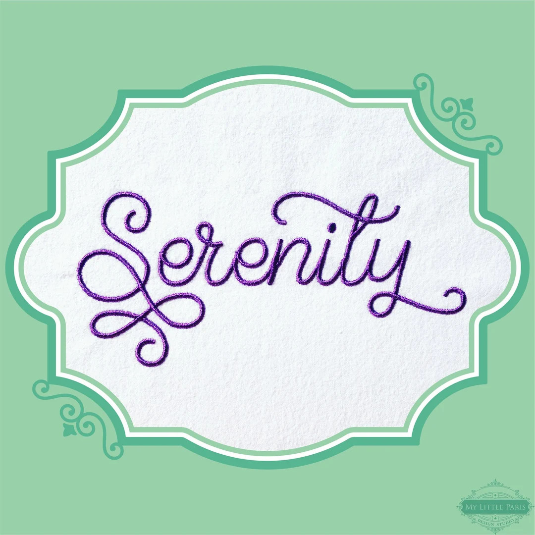 Embroidery Serenity Satin Font - 0.75" 1" 1.5" 2" - BX Included - 11 Machine Formats - Instant Do... | Etsy (US)