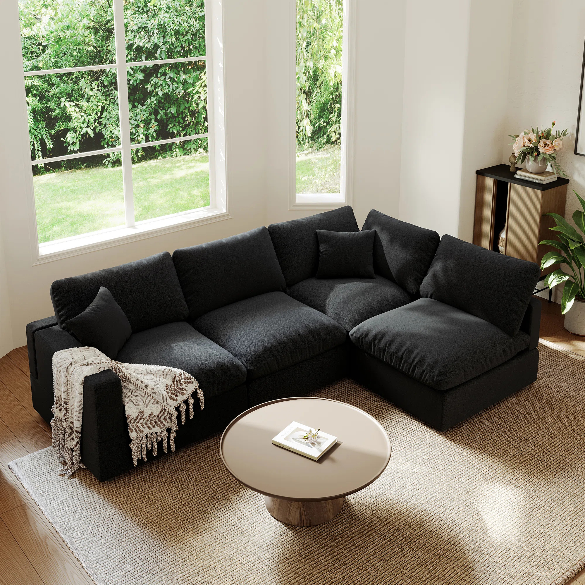 95.4'' Upholstered Sofa, Cloud Couch Modular Sectional Sofa Couch for Living Room Bedroom | Wayfair North America