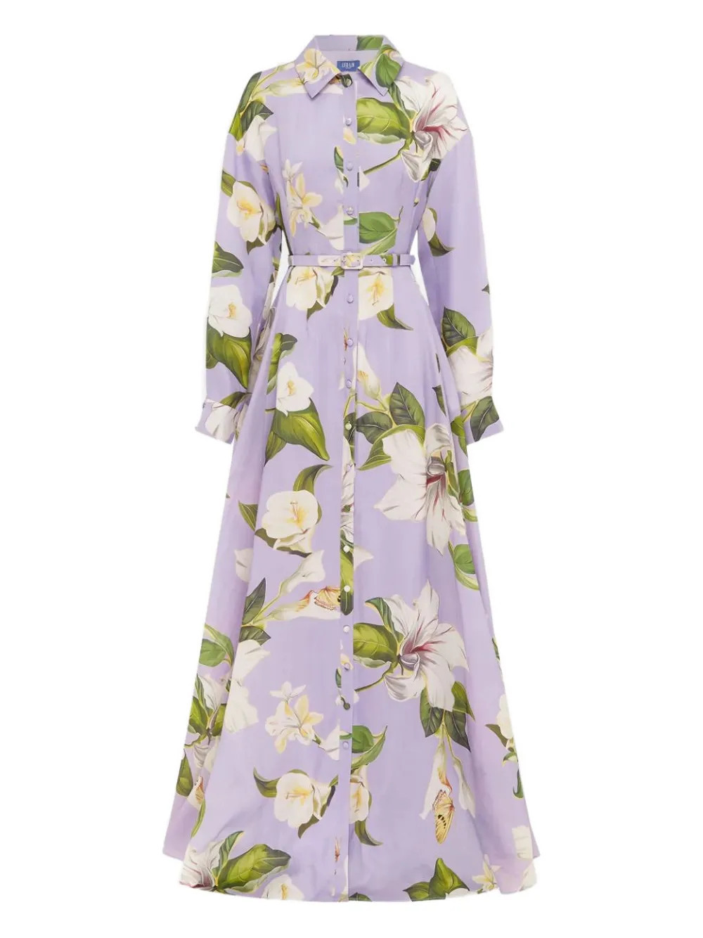 Leo Lin Josephine buttoned floral maxi dress - Purple | Farfetch Global