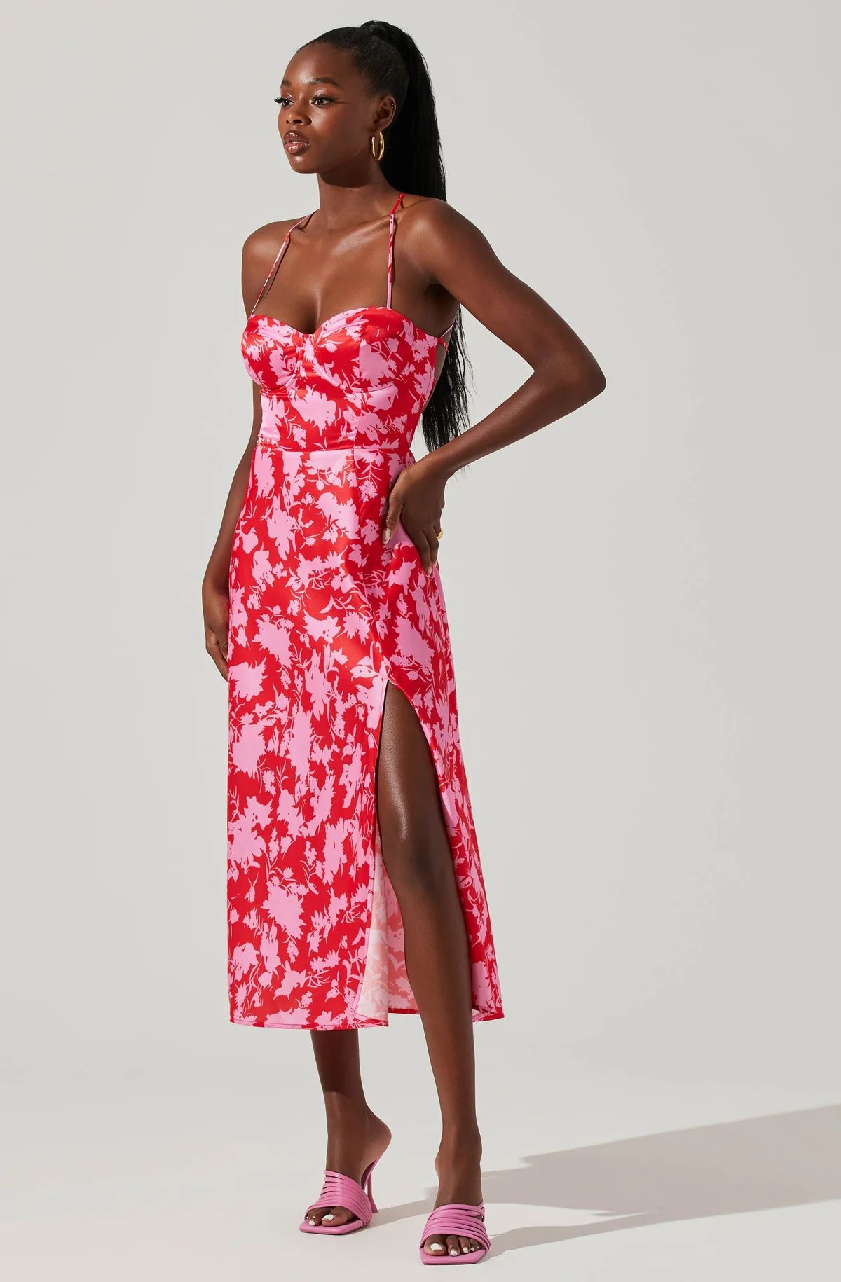 Gala Bustier Cross Strap Midi Dress | ASTR The Label (US)