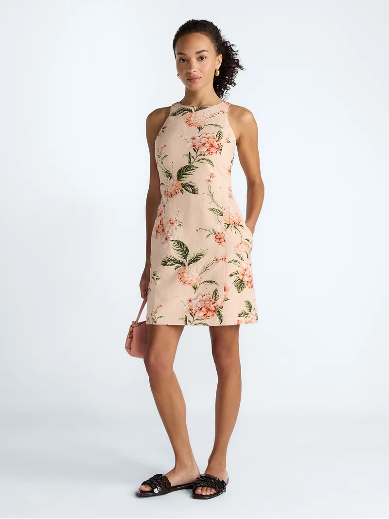 Scoop Women's and Women’s Plus Tie Back Mini Dress, Sizes 0-26W | Walmart (US)